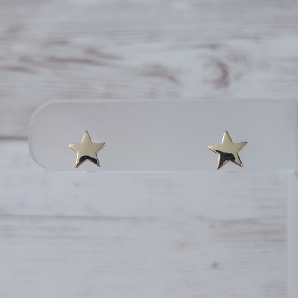 Dainty Gold Tone Star Stud Earrings
